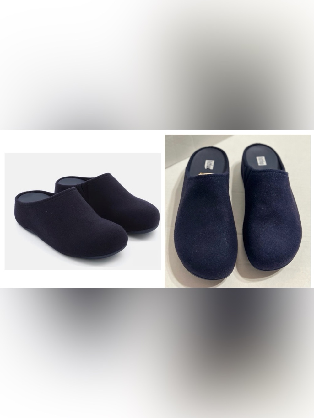 Fitflop Shuv Felt Slip On Clogs Navy Blue
Wool minimal masterpiece and luxurious